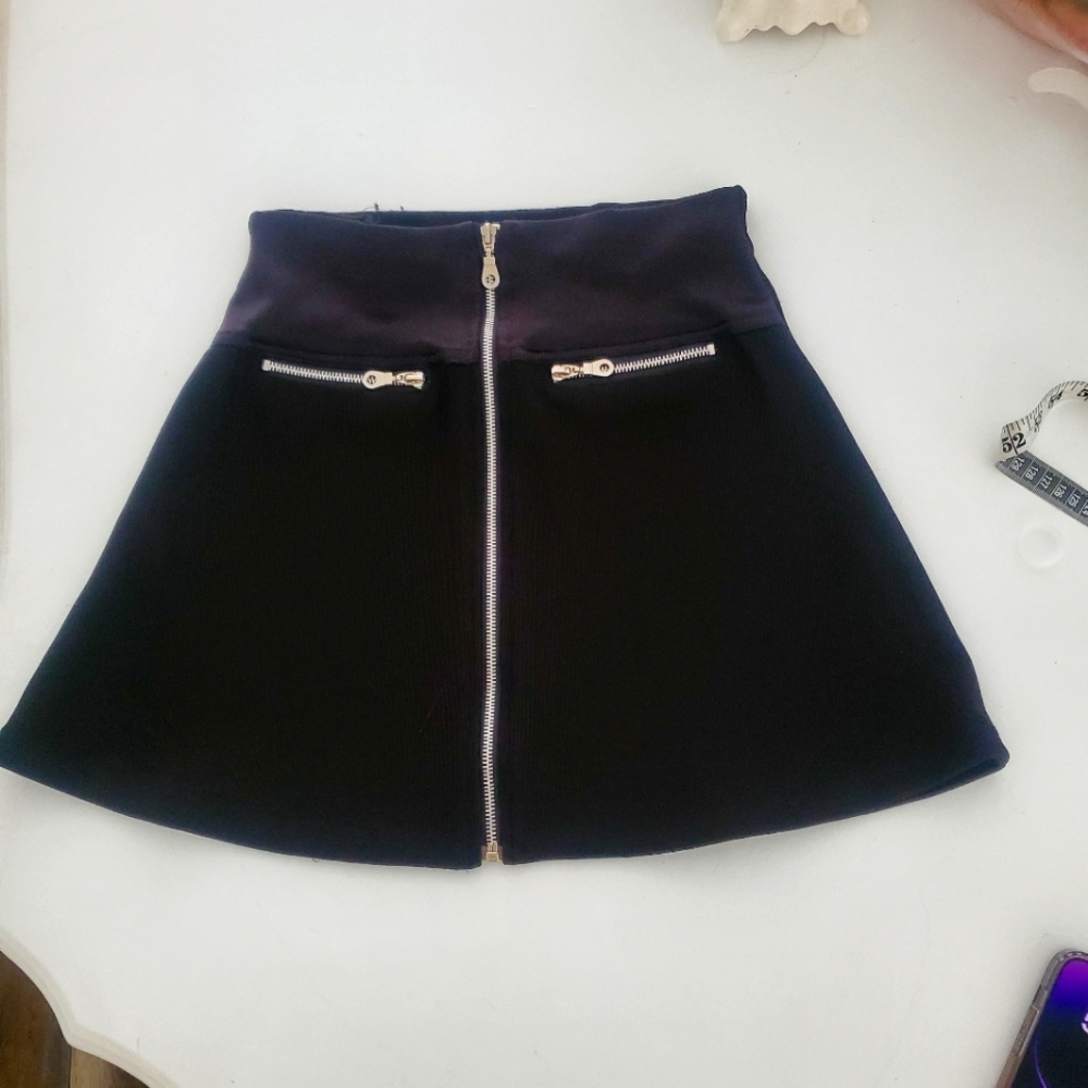 90s vintage Mood mini A line skirt zippers medium